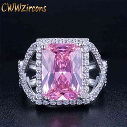 Top Quality Square Cut Cubic Zirconia Stone Rings For Women Engagement Wedding Band Party Jewelry R067 210714