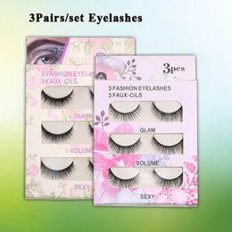 3 Pairs/set Fashion Eyelashes False Eyelash Soft Natural Thick Eye Lashes Extension Makeup Tool Beauty Faux Lash