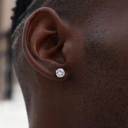 Stud Fashion Cool Super Bling Titanium Steel Zircon Earing For Women Men Crystal Ear Piercing Jewellery 2021 Brincos Christmas