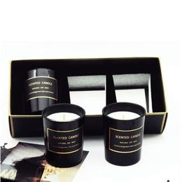 3 Pieces Nature Soy Wax Candles Set Gift Fragrance Smokeless Scented Candle In Glass Jar For Home Party Decorations