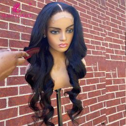 grace lace wigs UK - Lace Wigs Beauty Grace 30 Inch Body Wave Closure Wig Brazilian Wavy Human Hair Frontal For Women Bodywave T Part Front
