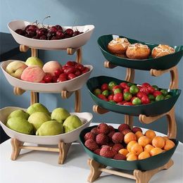 Plastic Candy Dish Creative Modern Living Room Home Three-Layer Fruit Plates Snack Plate Dried Basket Storage Rack 211102