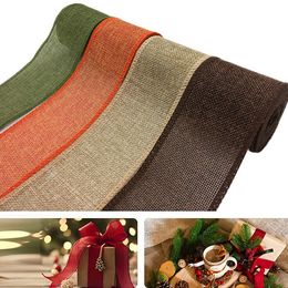 Wedding Decorations 3m/roll 60mm Width Colourful Burlap Wired Ribbon Rolls DIY Christmas Material Wedding Party Crafts Decoration