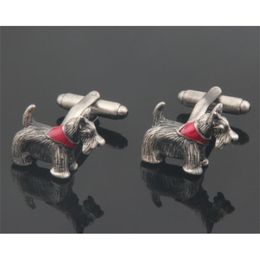 10pairs/lot Novelty Dog Schnauzers links Animal Links Copper Shirt Cuff Button Men's Jewellery Accessory Fashion Gift