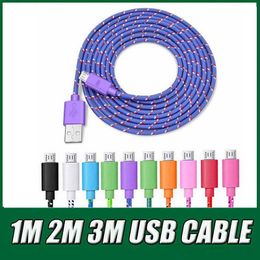 High Quality Braided Micro USB Cable Type C Cable 1M 2M 3M for Samsung High Speed Phone Charger Sync Data Cord for Android LG