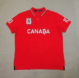 Toptan Kadın Polos Yüksek Kalite% 100 Pamuk Kanada Kanada Erkek İşlemeli Kısa Kollu Tişört Saf Cotton Moda Günlük T-Shirt