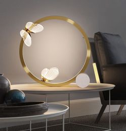 Modern LED Table Lamp Gold Body Bedside Parlour Desk Lights Butterfly Children Gifts Home Atmosphere Lighting Fixtures Loft Deco