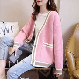 Regular Cardigan Women Sweater Autumn Winter Bat Sleeve Knitted Plus Size Jacket Loose Ladies s Cardigans 210427