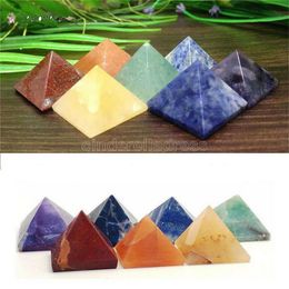 Pendants Pyramid Natural Stone Crystal Healing Wicca Spirituality Carvings Stone Craft Square Quartz Turquoise Gemstone Carnelian Jewellery GB1027