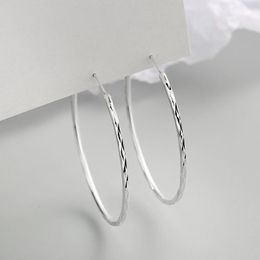 Hoop & Huggie KOFSAC 2021 Female Large Circle Geometric Round Earrings Women Valentine's Day Accessories Simple 925 Silver Jewelry