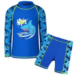 Baohulu 4-14 Years Kids Swimwear Boys Cartoon Navy Surfing Swimsuit Upf50+ 2 Pcs Boy Bathing Suits Top+shorts Children