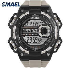 Digital Wristwatches Luxury Brand SMAEL SShock Resist Military Men Watch Automatic Mechanical 1438B Sport Watches Waterproof LED X0524