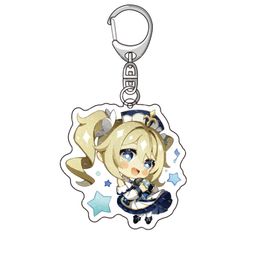 Genshin Impact Keychain Women Cartoon Keyring Woman Cute Barbara Anime Game Key Chain for Bag Pendant High Quality Metal Brelok