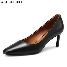 ALLBITEFO genuine leather brand high heels party women shoes sprig women high heel shoes office ladies shoes 210611