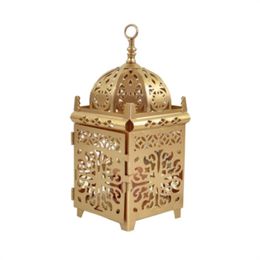 moroccan style chandelier NZ - Candle Holders Moroccan Style Metal Craft Candlestick Hanging Lantern Wedding Decoration Retro Chandelier Tea Lamp Home