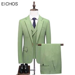 Spring Autumn Mens Suits Apple Green Prom Party Suit Male 3 Piece Slim Fit For Men Tuxedo With Pants Men's & Blazers