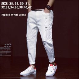 Descuento Pantalones Blancos Rip Para El Hombre 2022 en venta en DHgate.com