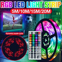 5m led light strip UK - Strips DC 12V LED Light Strip RGB Lighting SMD Lamp Ribbon Diode Tape 5M 10M 15M 20M Waterproof TV BackLight Bedroom Wall