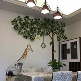 Decorative Flowers & Wreaths 12pcs/lot Fake Plants Artificial Green Silk Leaves Plastic Banyan Trees Branches Pography Home Office Wall Wedd