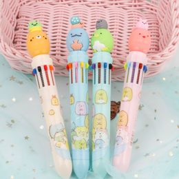 Cute Animal Creative 10 Colors Chunky Ballpoint Pen Kawaii Rollerball Pen School Office Supply Gift Stationery 0879