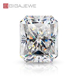 GIGAJEWE White D Color Radiant cut VVS1 moissanite diamond 0.5-10ct for jewelry making manual cut