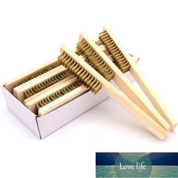 1Pcs Wood Handle Brass Wire Brush Copper Brush for Industrial Devices Surface/Inner Polishing Grinding Cleaning Brush Hand Tool Factory price expert design Quality