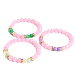 Female Rose Quartz Crystals Stone Beads beaded bracelet for women jewelry gift wholesale pink bracelets dropshipping