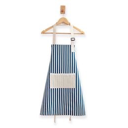 Aprons Thicken Striped Design Kitchen Waterproof Apron Neck Hanging With Removable Hand Wiping Towel Oil-proof Home WWO