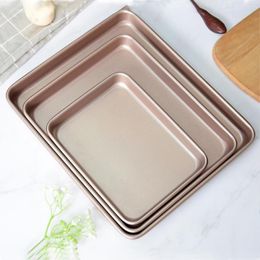 Dishes & Plates Baking Tray Rectangular Non-stick Bread Cake Oven Golden Diy For Kitchen