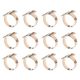 Napkin Rings 12 Pcs El Restaurants Creative Metal Ring Simple Mouth Cloth Buckle Gold