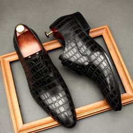 Büyük Boy EUR45 Serpantin Tahıl Siyah Derby İş Ayakkabıları Hakiki Deri Düğün Ayakkabı Erkek Elbise Ayakkabı