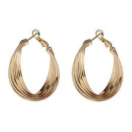 Hoop & Huggie Golden Big Round Earrings For Women Classic Ear Rings Shell Pattern Hoops Womens Gift Fine Jewelry Wholesale 2021