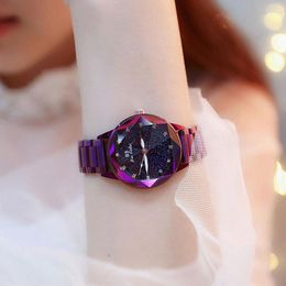 Wristwatches 2021 Women Watches Ladies Top Brand Bling Star Dial Steel Watch Luxury Dress Wristwatch Montre Femme Sarelojes
