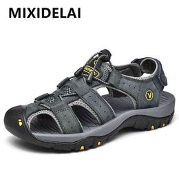 Sandali Nxy Mixidelai Scarpe da uomo in vera pelle Estate Pantofole moda nuove grandi dimensioni Big 38-47 0210