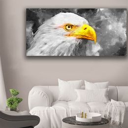 Eagle Modern Canvas Painting Abstract Animal Pictures Black White Background Living-Room-Decor Wall Art Posters