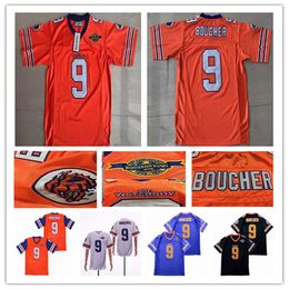 Men The Waterboy Movie Football Adam Sandler 9 Bobby Boucher Jersey Stitched Mud Dogs Film Orange White Black Purple Size S-3XL