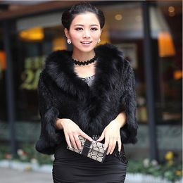 Women's Fur & Faux Supply The Ladies Collars Brief Paragraph Mink Knitting Batwing Coat Ms Jacket