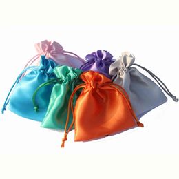 wholesale jelwery UK - 30 Color soft satin drawstring Hair Extension Packaging jelwery gift pouched customize size and Y0305