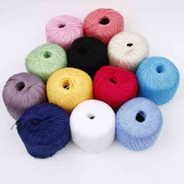 1PC Wholesale 400 Metres Cotton Cord Thread Yarn for Embroidery Crochet Knitting Lace Handicraft Tool Hand Stitching Thread Tool Y211129