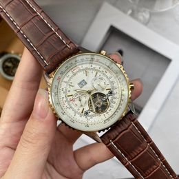 2023 Novos relógios masculinos Tourbillon Five Stitches Trabalho Automático Relógio Mecânico Designer de alta qualidade Brand de luxo aço e couro Fashion Gift Style