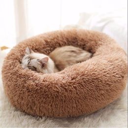 Cat Beds & Furniture Dog Bed Sofa Round Plush Mat For Dogs Large Labradors House Pet Medium Cats Soft Cushion Mats