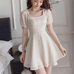 Chiffon Embroidery Summer Dress Women Casual Vestido Ropa Mujer Party Robe Femme Puff Sleeve Holiday Boho Beach Dresses Sukienka 210514