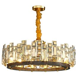 Pendant Lamps Modern Crystal Light Chandelier For Living Room Luxury Gold Chain LED Cristal Lamp Round Home Decoration Indoor Lighting