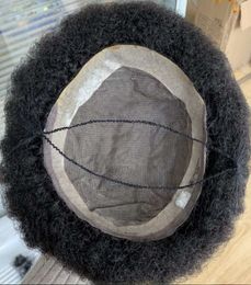 Africian American Afro Toupees Brazilian Virgin Human Hair Pieces 4mm/6mm/8mm/10mm/12mm Mono with PU Units for Black Men Express Delivery