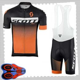 SCOTT team Cycling Short Sleeves jersey (bib) shorts sets Mens Summer Breathable Road bicycle clothing MTB bike Outfits Sports Uniform Y210414168