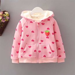 baby girl sweatshirts hoodies autumn winter long sleeve cute outwear baby cotton coat jacket girls tops kids clothes 211023