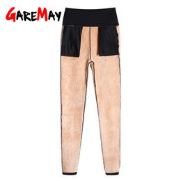 winter warm pants for women high waisted black women's fleece Cashmere trousers Casual stretch Skinny Pencil Pants Female 210428
