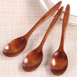 Spoons 18*4cm Kitchen Natural Japanese Style Cooking Wooden Wood Soup Spoon Healthy Rice Children Tableware