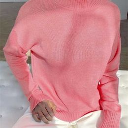 Wixra Basic Turtleneck Sweaters Women Pullover Jumper Korean Chic Fashion Autumn Winter Ladies Solid Knitwear Top 211218