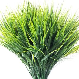 Decorative Flowers & Wreaths 10pack Artificial Tall Grass Plant Outdoor UV Resistant Wheat Faux Shrubs Fake Plants